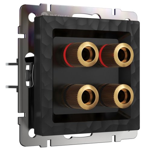 Розетка аудио без рамки Werkel Hammer 2-м. черный картинка